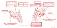 WAARSCHUWINGSLABEL(1) voor Honda XRE 300 ABS 2010