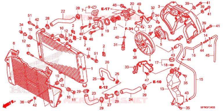 RADIATOR Honda MOTO 1000 CB 2013  CB1000RAD