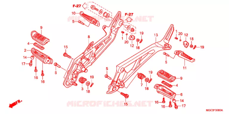 OPSTAP/KICKARM/ WISSEL PEDAAL Honda MOTO 1100 CB 2013  CB1100AD