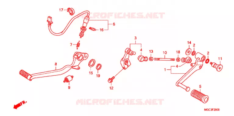 HOOFD STANDAARD/REMPEDAAL Honda MOTO 1100 CB 2013  CB1100AD