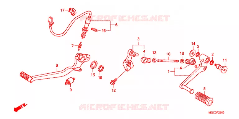 HOOFD STANDAARD/REMPEDAAL Honda MOTO 1100 CB 2013  CB1100AD