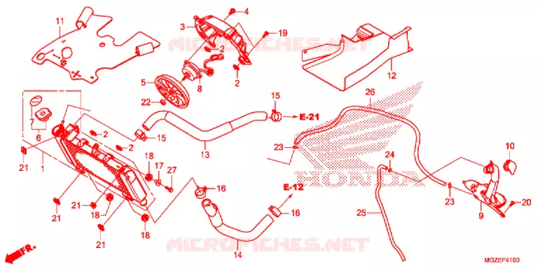 RADIATOR Honda MOTO 500 CB 2014  CB500FE
