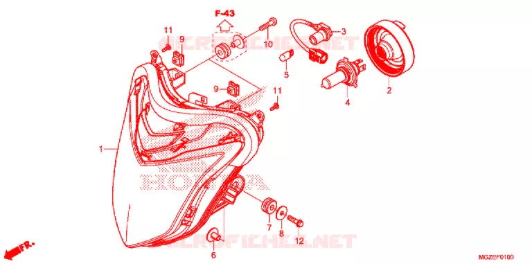KOPLAMP Honda MOTO 500 CB 2013  CB500FD