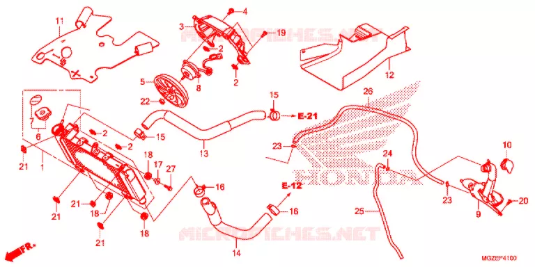 RADIATOR Honda MOTO 500 CB 2013  CB500FD