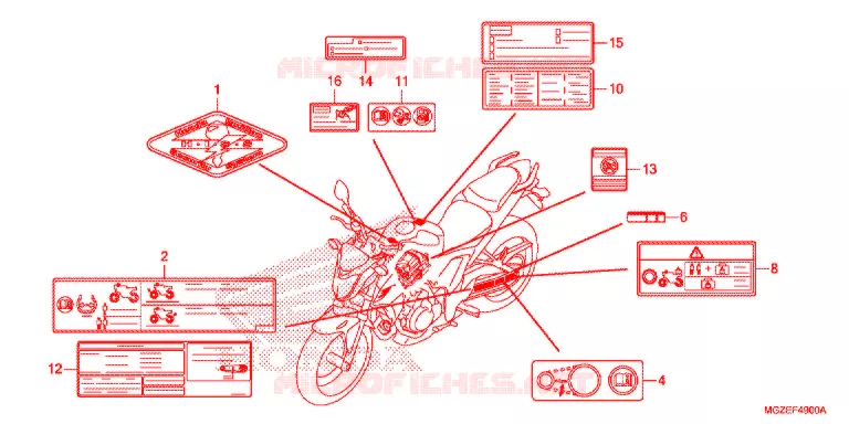 WAARSCHUWINGSLABEL(1) Honda MOTO 500 CB 2013  CB500FD