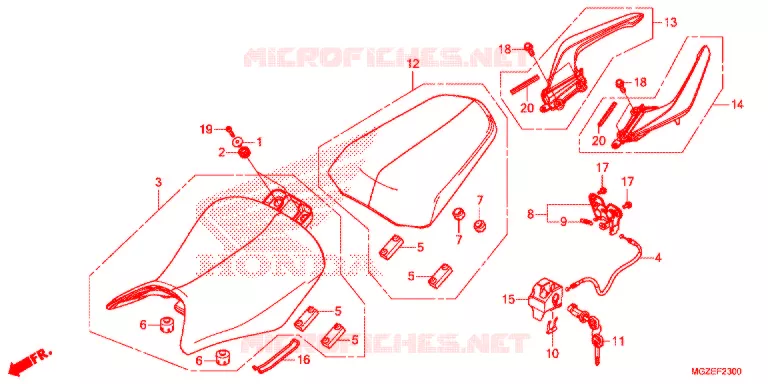 ZITTING/PASSAGIERGREEP Honda MOTO 500 CB 2013  CB500FD