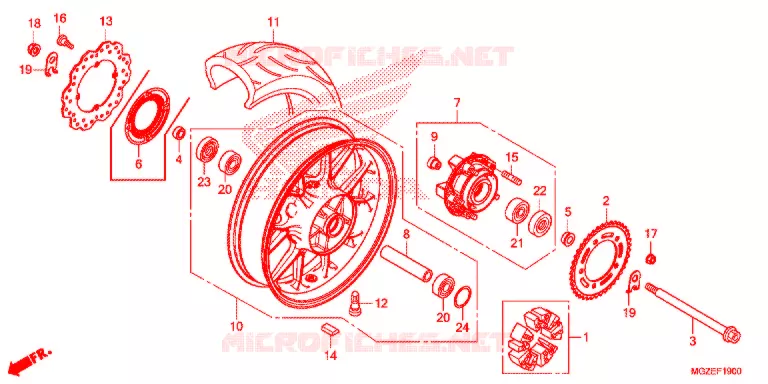 ACHTER WIEL Honda MOTO 500 CB 2013  CB500FD