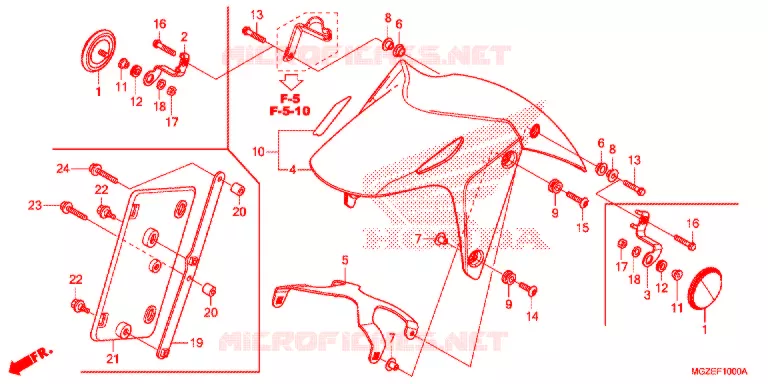 VOORSPATBORD Honda MOTO 500 CB 2013  CB500FD