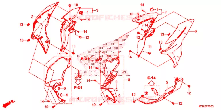 MIDDENKAP Honda MOTO 500 CB 2013  CB500FAD