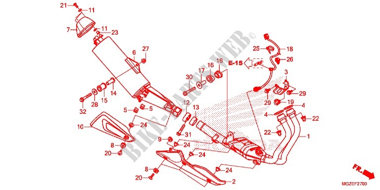 UITLAATDEMPER(2) voor Honda CB 500 F ABS 2013