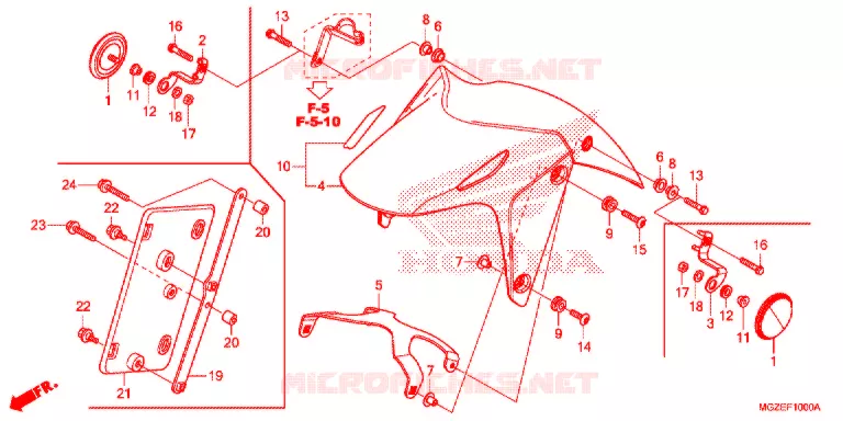 VOORSPATBORD Honda MOTO 500 CB 2013  CB500FAD