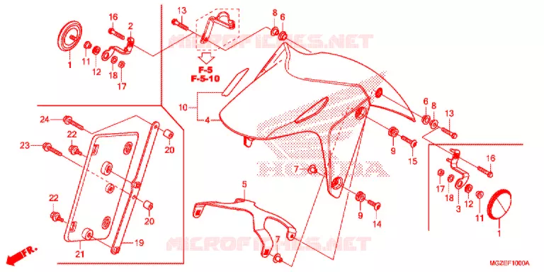 VOORSPATBORD Honda MOTO 500 CB 2013  CB500FAD
