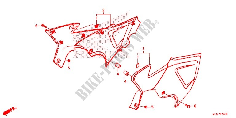 LUCHTFILTER/ZIJ AFDEKKING voor Honda CB 500 X ABS 2013