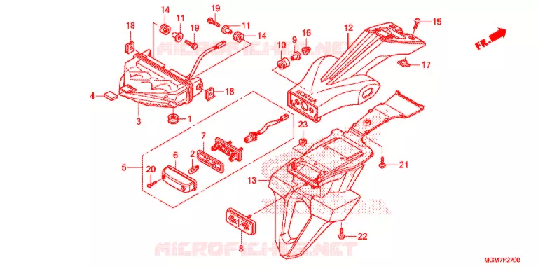 ACHTERLICHT(2) Honda MOTO 600 HORNET 2013  CB600FD