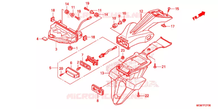 ACHTERLICHT(2) Honda MOTO 600 HORNET 2013  CB600FD