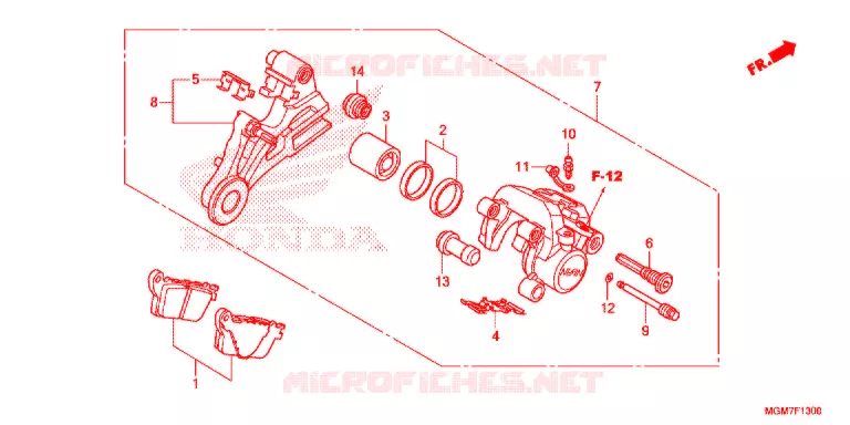 REMKLAUW ACHTER (CB600F) Honda MOTO 600 HORNET 2013  CB600FD