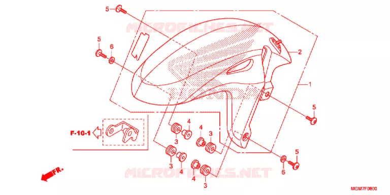 VOORSPATBORD Honda MOTO 600 HORNET 2013  CB600FD