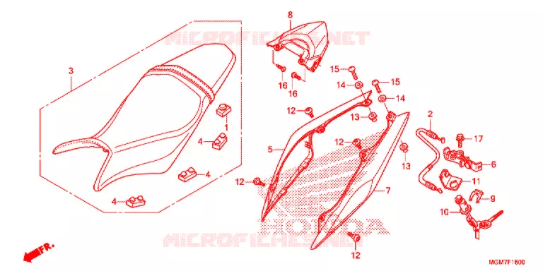 ZITTING/ACHTER KAP Honda MOTO 600 HORNET 2013  CB600FD