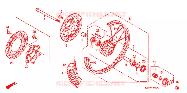 VOORWIEL (RAYON) Honda MOTO 150 CBF 2007  CBF1507