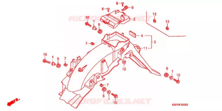 ACHTERSPATBORD  Honda MOTO 150 CBF 2009  CBF150M9