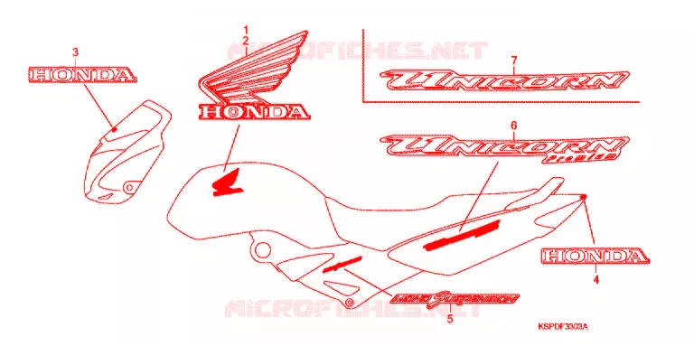EMBLEEM/STREEP (CBF150M9-M7ID,MC0,MLA) Honda MOTO 150 CBF 2009  CBF150M9