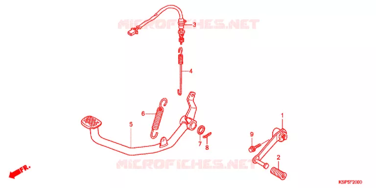 HOOFD STANDAARD/REMPEDAAL Honda MOTO 150 CBF 2012  CBF150MC