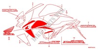 EMBLEEM/STREEP (CBF150MC) voor Honda CB 150 INVICTA, ROJO, PERLA NEGRO 2012