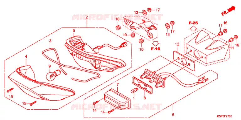 ACHTERLICHT(2) Honda MOTO 150 CBF 2012  CBF150MC