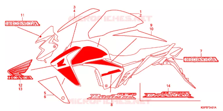 EMBLEEM/STREEP (CBF150MC) Honda MOTO 150 CBF 2012  CBF150MC