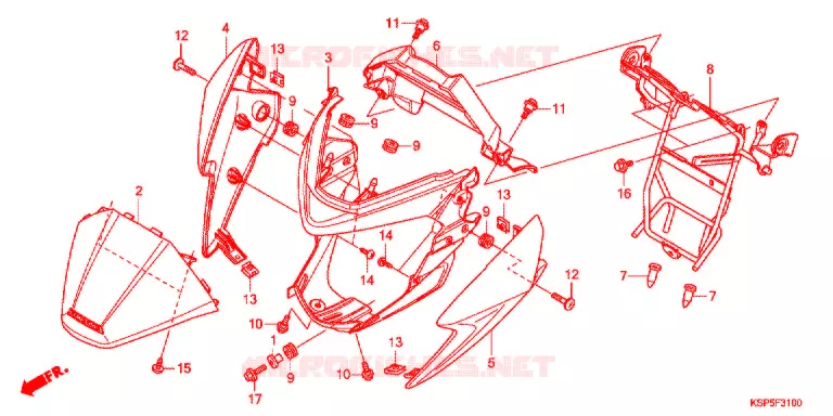 VOOR KAP Honda MOTO 150 CBF 2012  CBF150MC