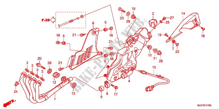 UITLAATDEMPER (CBR1000RRC/D/RAC/D) voor Honda CBR 1000 RR ABS REPSOL 2013
