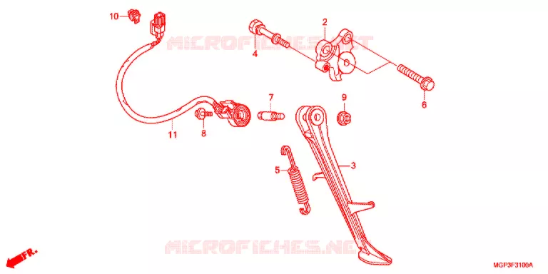 HOOFD STANDAARD/REMPEDAAL Honda MOTO 1000 CBR 2013  CBR1000RAD