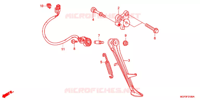 HOOFD STANDAARD/REMPEDAAL Honda MOTO 1000 CBR 2013  CBR1000RAD