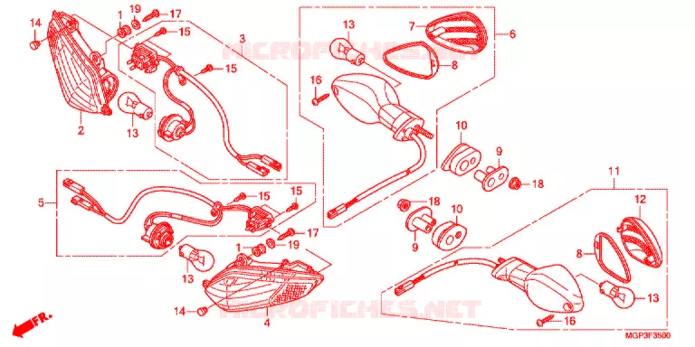 KNIPPERLICHT(2) Honda MOTO 1000 CBR 2013  CBR1000RRD