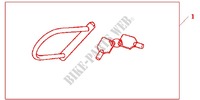 U LOCK 120/340 voor Honda CBR 1000 RR FIREBLADE WHITE 2012