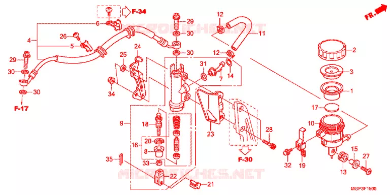 REMPOMP ACHTER Honda MOTO 1000 CBR 2012  CBR1000RRC