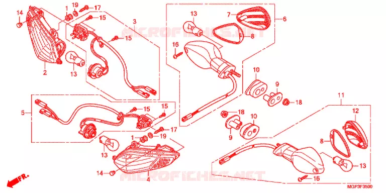 KNIPPERLICHT(2) Honda MOTO 1000 CBR 2012  CBR1000RRC