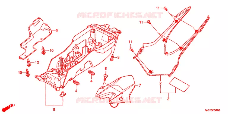 ACHTERSPATBORD  Honda MOTO 1000 CBR 2012  CBR1000RRC