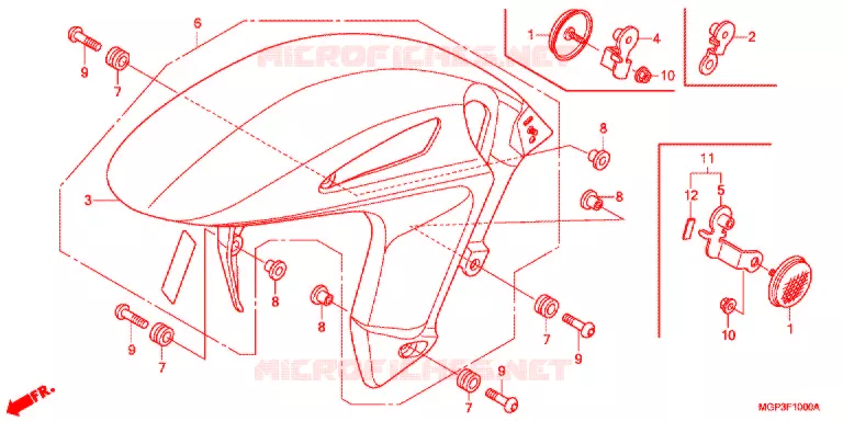 VOORSPATBORD Honda MOTO 1000 CBR 2012  CBR1000RRC