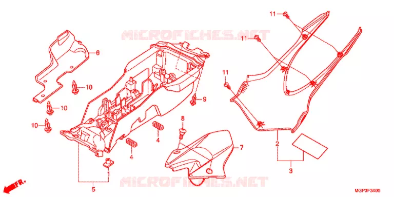 ACHTERSPATBORD  Honda MOTO 1000 CBR 2012  CBR1000RRC