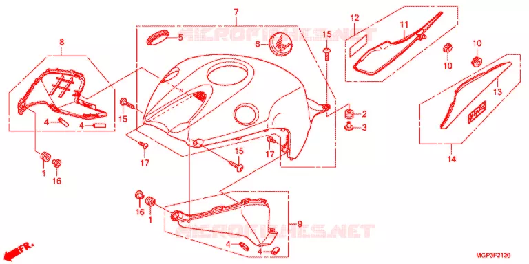 BOVENSTE BESCHUTTING Honda MOTO 1000 CBR 2012  CBR1000RRC