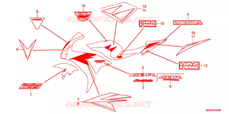 EMBLEEM/STREEP (CBR1000RRC/RAC) Honda MOTO 1000 CBR 2012  CBR1000RRC