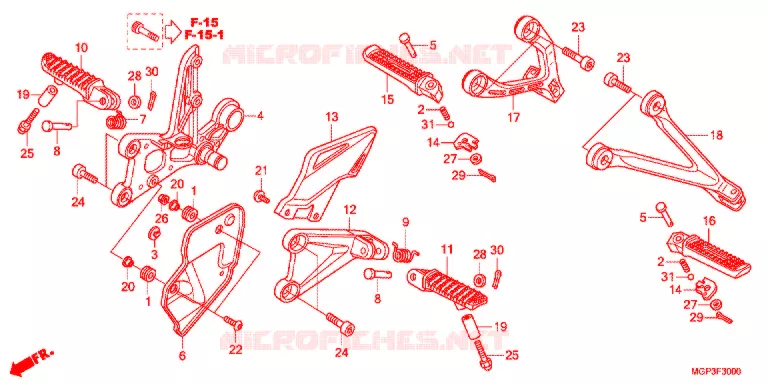 OPSTAP/KICKARM/ WISSEL PEDAAL Honda MOTO 1000 CBR 2012  CBR1000RRC