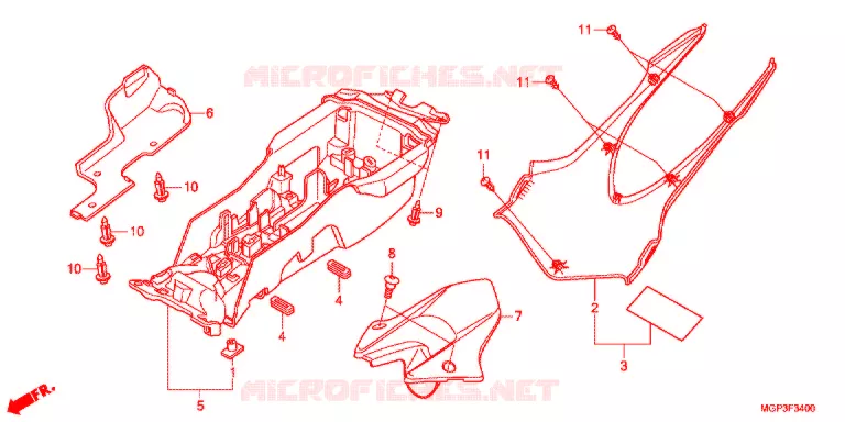 ACHTERSPATBORD  Honda MOTO 1000 CBR 2012  CBR1000RRC