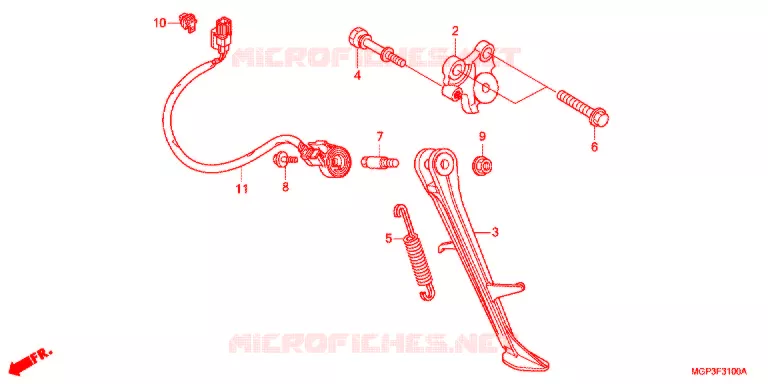 HOOFD STANDAARD/REMPEDAAL Honda MOTO 1000 CBR 2012  CBR1000RRC