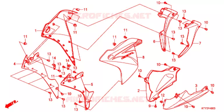 ONDER KAP  Honda MOTO 125 CBR 2012  CBR125RTC