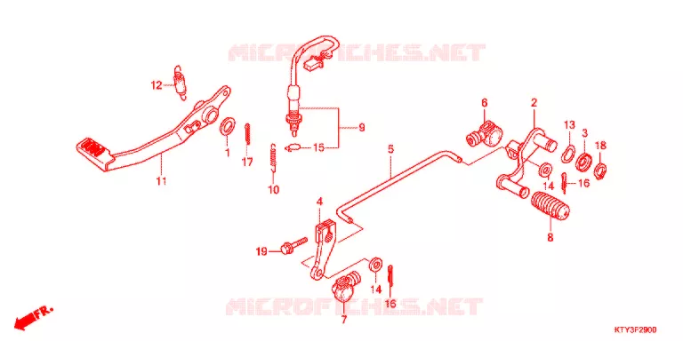 HOOFD STANDAARD/REMPEDAAL Honda MOTO 125 CBR 2012  CBR125RTC