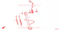 HOOFD STANDAARD/REMPEDAAL voor Honda CBR 250 R WHITE 2013
