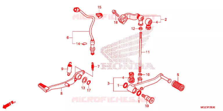 HOOFD STANDAARD/REMPEDAAL Honda MOTO 500 CBR 2013  CBR500RAD