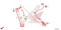 HOOFD STANDAARD/REMPEDAAL voor Honda CBR 500 R ABS BLANCHE 2013